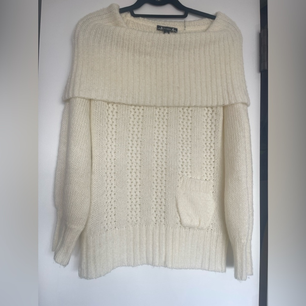 Off Shoulder White Sweater Size M